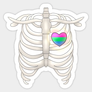 Ribcage With Polysexual Heart Sticker